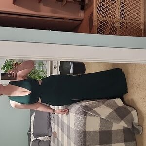 Lulu's Emerald Green Cutout Backless Maxi Dress